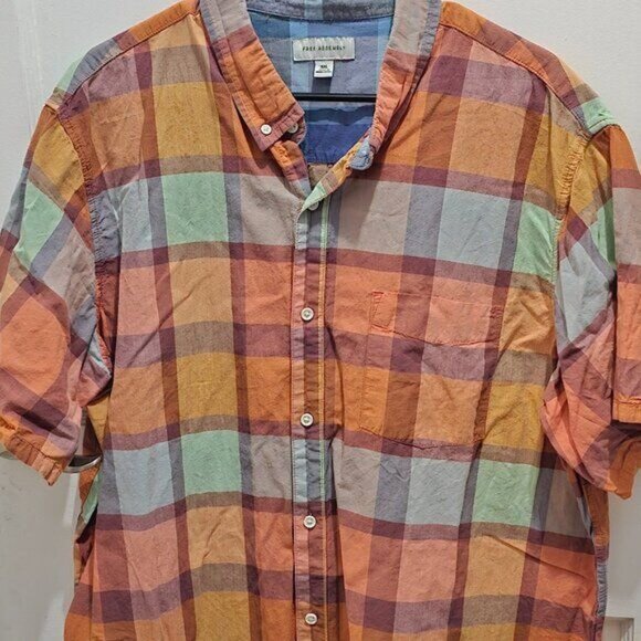 Free Assembly Casual Short Sleeve Button Shirt - Plaid - XXL - Picture 4 of 10